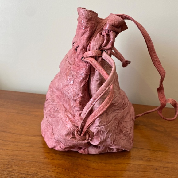 Vintage 80's Crinkle Leather Purse - Picture 4 of 8